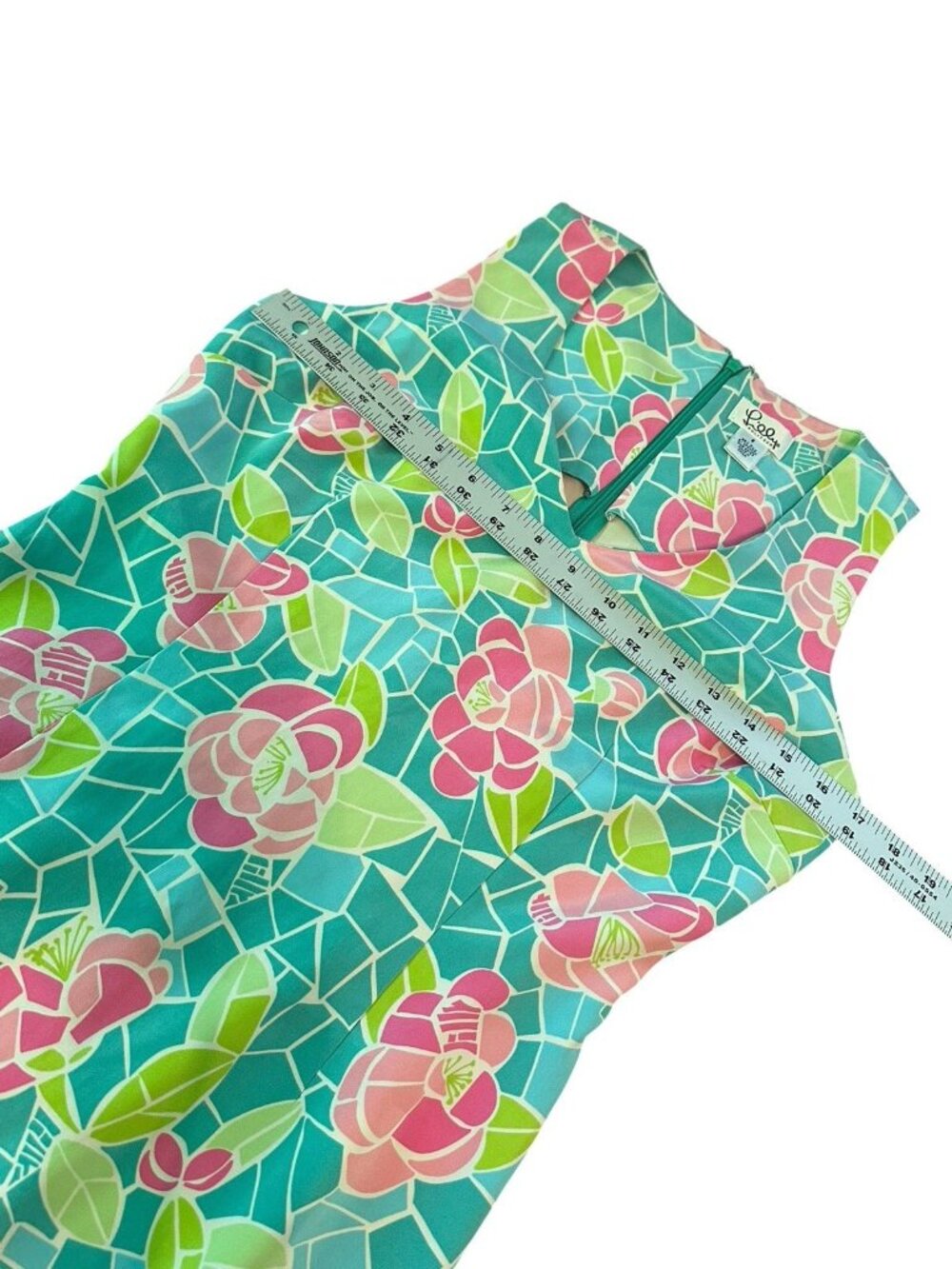 Lilly Pulitzer Shift Dress 6 Garden Mosaic Pink Green Floral Sleeveless‎ Silk - Picture 3 of 4